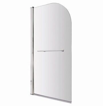 1400 Hinged Straight Curved Top Bath Screen + Rail