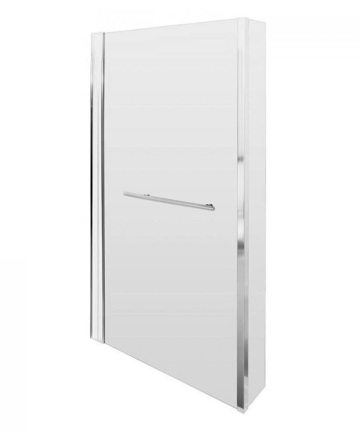L-Shaped Hinged Bath Screen with Rail + Fixed Return