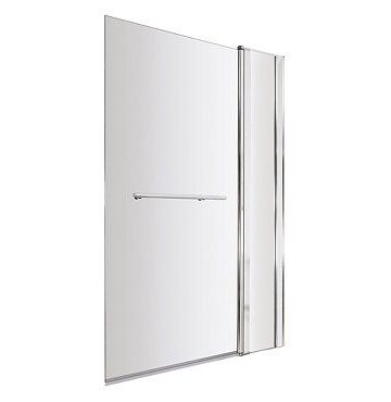 1400 Hinged Square Bath Screen with Fixed Panel & Rail