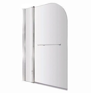 1400 Hinged Straight Curved Top Bath Screen inc. Fixed Panel + Rail