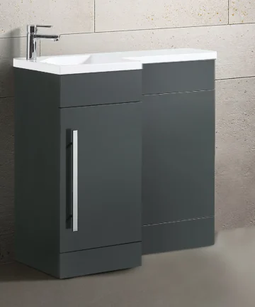 900 L Shape LH Anthracite Resin Basin