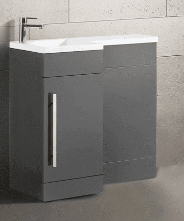 900 L Shape LH Matt Grey Resin Basin
