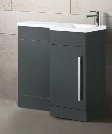 900 L Shape RH Anthracite Resin Basin