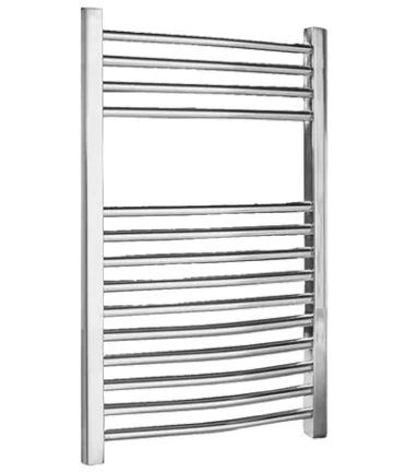 Chrome Curved Ladder Heated Towel Rail 500 x 700mm