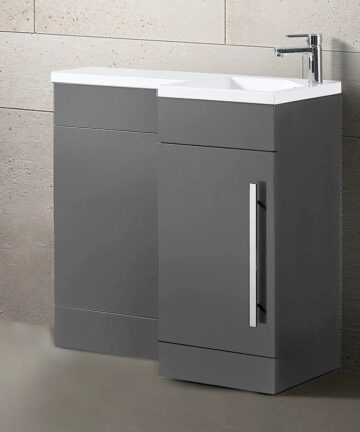 900 L Shape RH Matt Grey Resin Basin