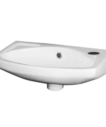 450mm Wall Hung Cloakroom Basin - 1 Tap Hole