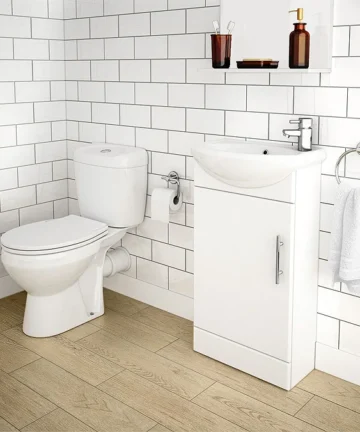 Melbourne Close Coupled Toilet incl. 420 Cabinet + Basin Set