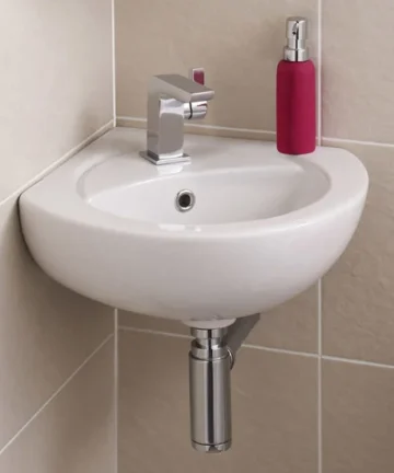 Corner Wall Hung Basin - 1 Tap Hole
