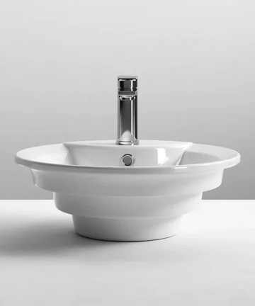 Round Tiered 460mm Ceramic Counter Top Basin