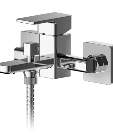 Windon Chrome Wall Mounted Bath Shower Mixer + Shower Kit